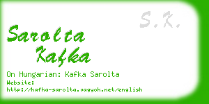 sarolta kafka business card